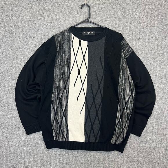 Protege Sweater Vintage 90s 3d Knit Textured Chunky Funky Cosby Unique Mens L - Picture 1 of 7
